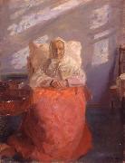 Anna Ancher, Mrs Ane Brndum in the blue room